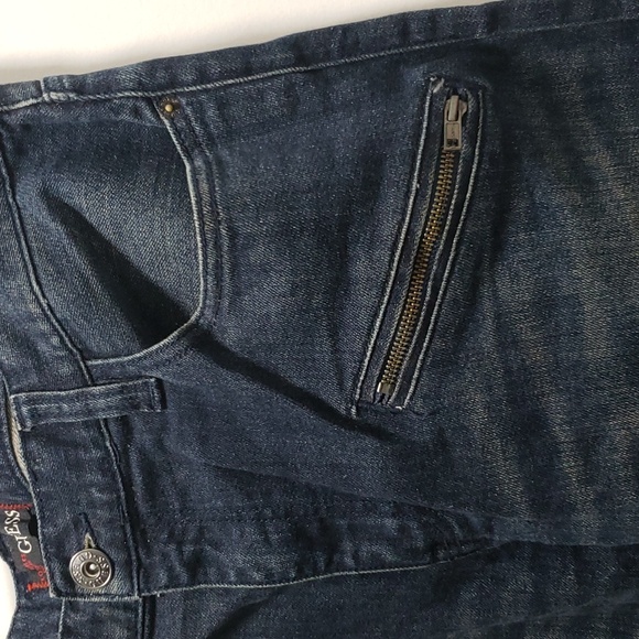 GUESS SLIM TAPERED LEG zipper pockes Biker Men's Jeans size waist 36 inseam 32 - Picture 6 of 16